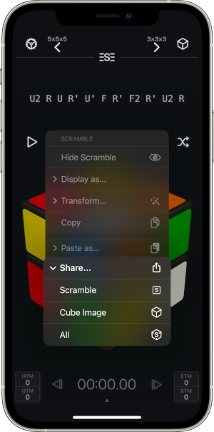 CubePal Algorithm Manager Menu